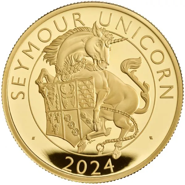 Zlatá mince Tudorovská zvířata - Seymour Unicorn 2024, 1 oz