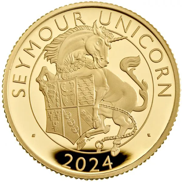 Zlatá mince Tudorovská zvířata - Seymour Unicorn 2024, 1/4