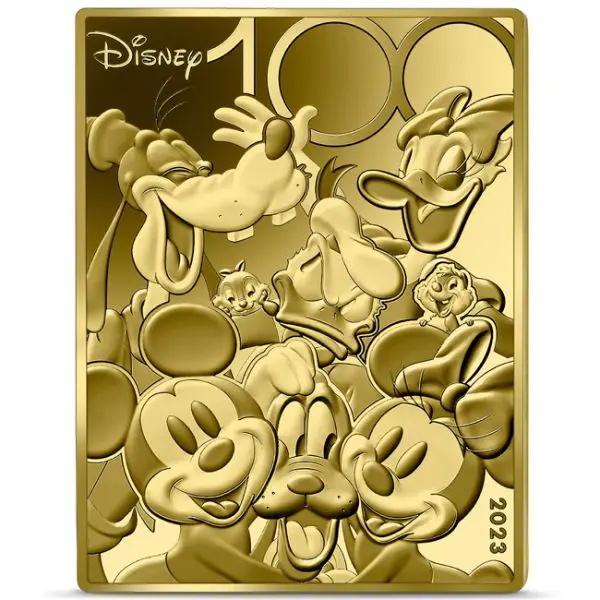 100 let Disney, zlatá obdélníková mince - 1 oz