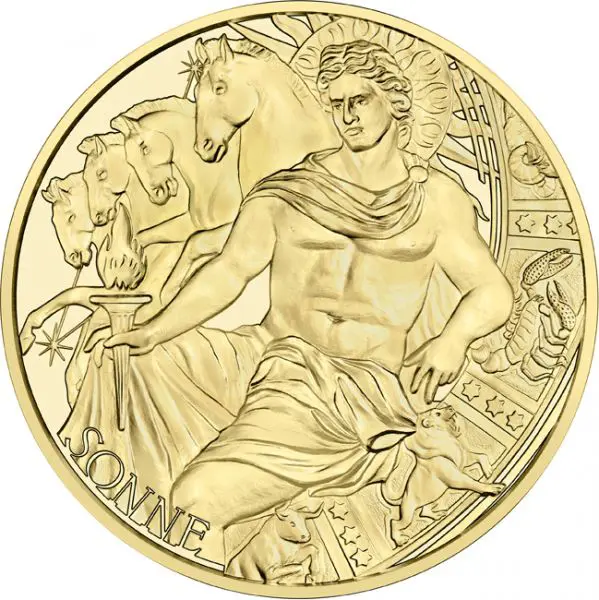 Kalendářní medaile 2024 - Rok Slunce; stříbro, pozlaceno