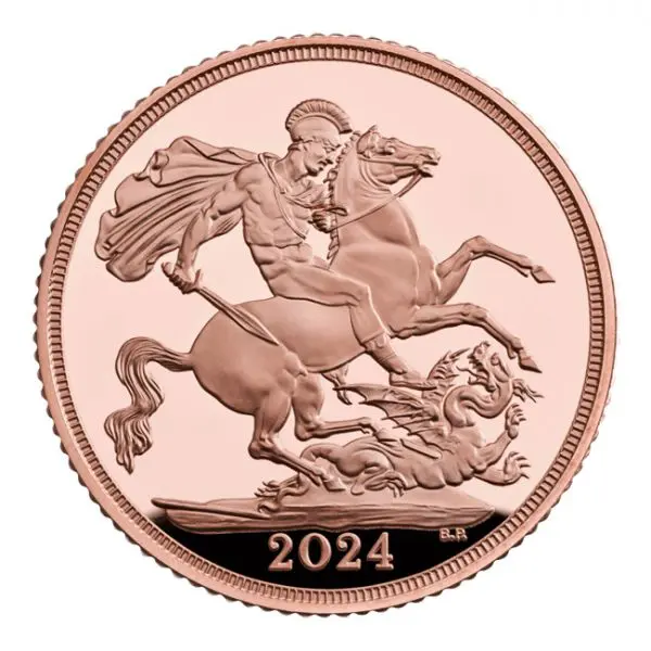 Zlatá mince panovníka - Charles III., rok 2024, 1/4 oz zlata v etuji
