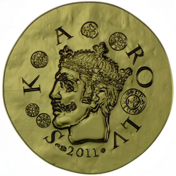 Král Karel II. (Charles the Bold), 1/4 oz zlata, rok 2011