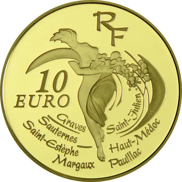 Vína z Bordeaux, 1/4 oz zlata, rok 2005