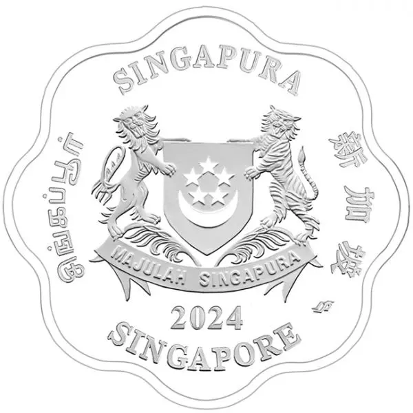 Lunární drak - Singapur,  1 oz stříbrná mince v etuji