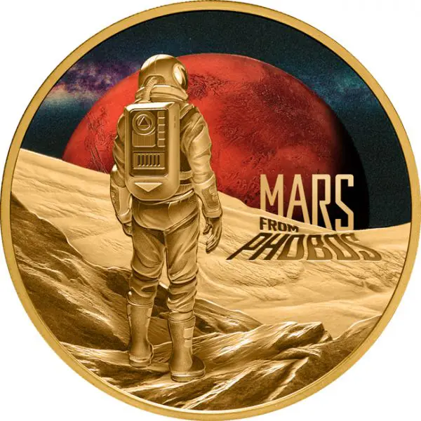 Mars z planety Phobos zlatý
