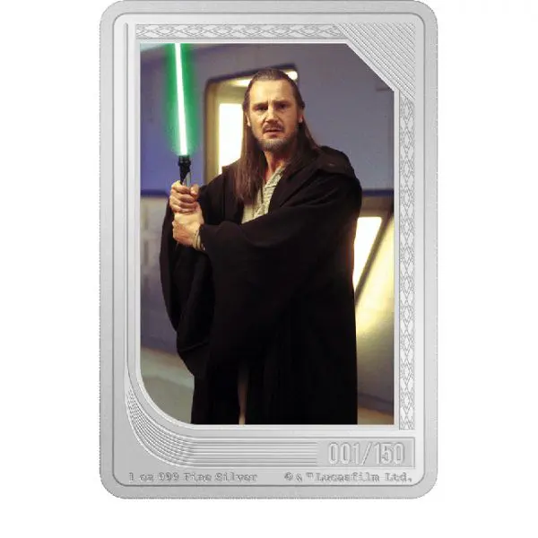 Qui-Gon Jinn 2023 - obdélníková mince, 1 oz stříbra