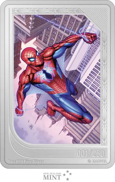 Spider-Man 2023- obdélníková mince, 1 oz stříbra