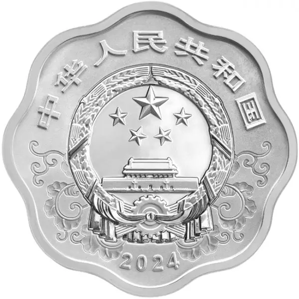 Lunární drak ve tvaru květu, stříbrná mince 2024