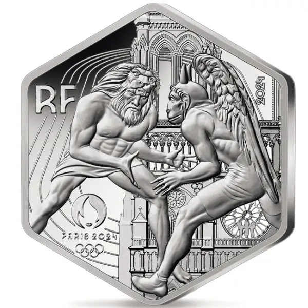Olympijské hry v Paříži - 2024, stříbrná hexagonová mince