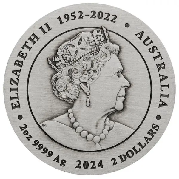 Lunární drak 2024 v etuji - Perth Mint, 2 oz stříbra 