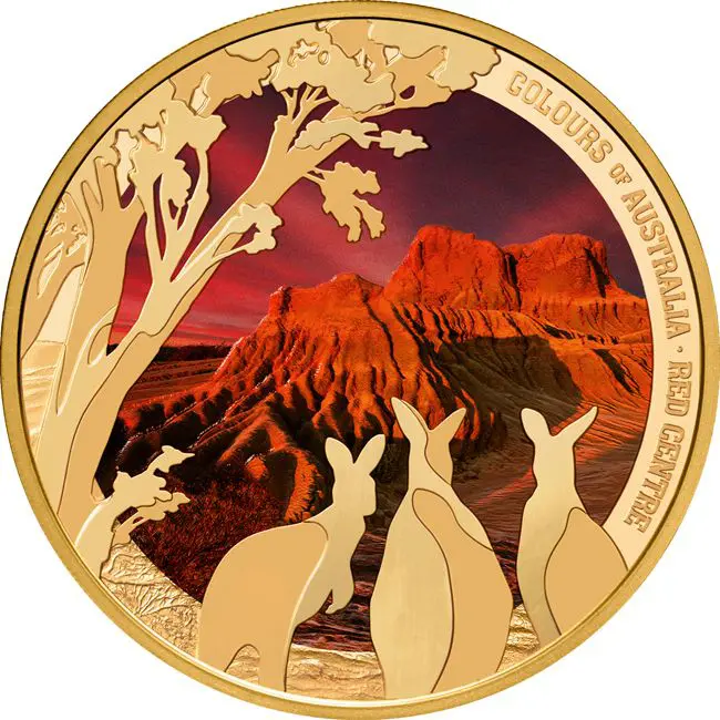 Střední Austrálie (Red Centre) ze série Barvy Austrálie, 1 oz zlata