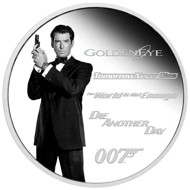 James Bond - Pierce Brosnan, Perth Mint, 1 oz stříbra v etuji