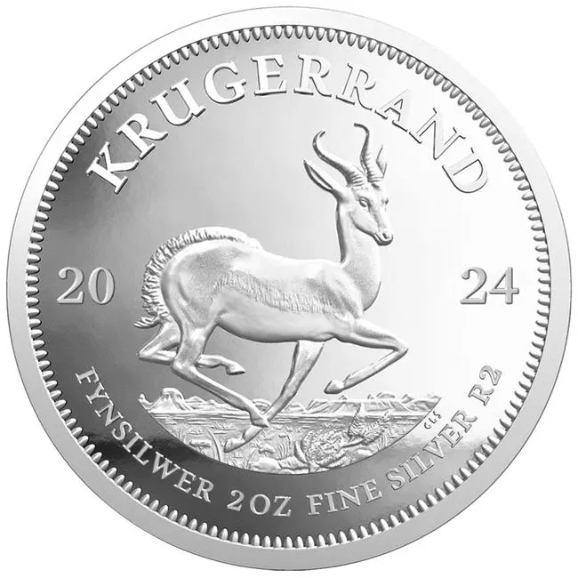 Krugerrand 2024, 2 oz stříbra s certifikátem v etuji