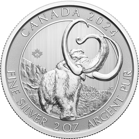 Strieborná minca 2 oz Doba ledová - vlnitý mamut 2024