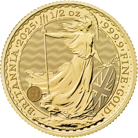 Zlatá minca Britannia Charles III 2025, 1/2 Oz