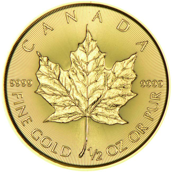 Zlatá minca Maple Leaf - různé roky, 1/2 oz