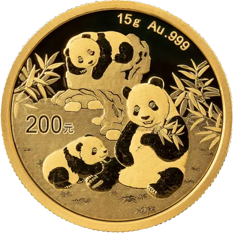 Zlatá minca Panda 15 g - 2025