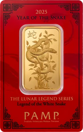 Zlatý zliatok PAMP Lunární bílý had 2025, 1 oz
