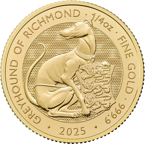 Zlatá minca Tudorovské zvieratá - Greyhound of Richmond 2025, 1/4 oz