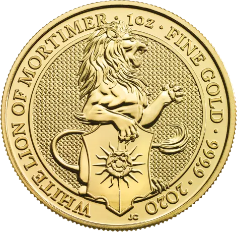 Zlatá minca Královnina zvieratá - Bílý lev 2020, 1 oz