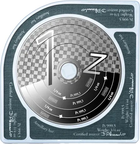 Platinový zliatok Valcambi - armilární sféra (astroláb), 1 oz