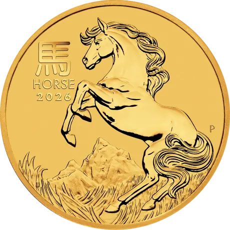 Zlatá minca Rok koňa 2026  1/4 Oz