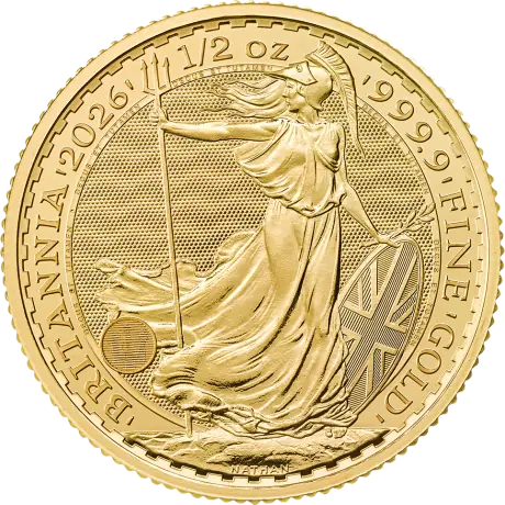 Zlatá minca Britannia Charles III 2026, 1/2 oz