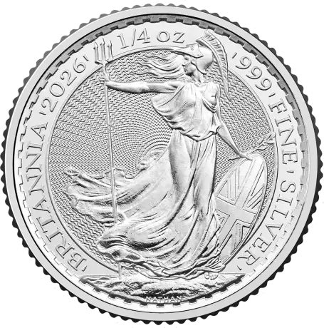 Strieborná minca Britannia Charles III 2026, 1/4 oz