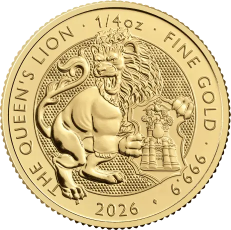 Zlatá minca Tudorovská zvířata - Queen's Lion 2026, 1/4 oz