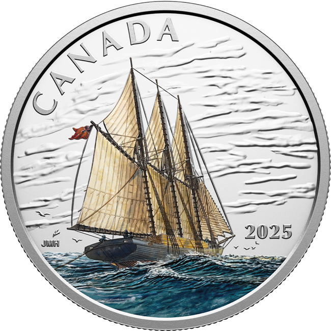 Škuner se třemi stěžněmi 2025, stříbrná mince
