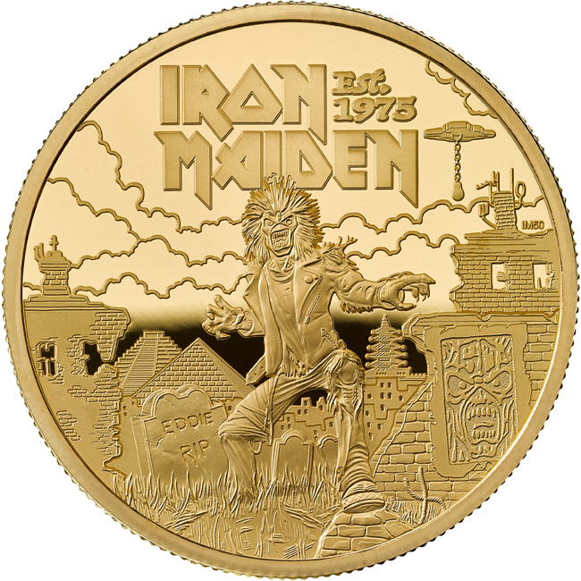 Hudební legendy: Iron Maiden 2025, 1 oz zlata v etuji