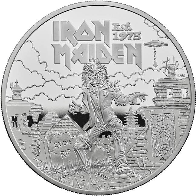 Hudební legendy: Iron Maiden 2025, 5 oz stříbra v etuji