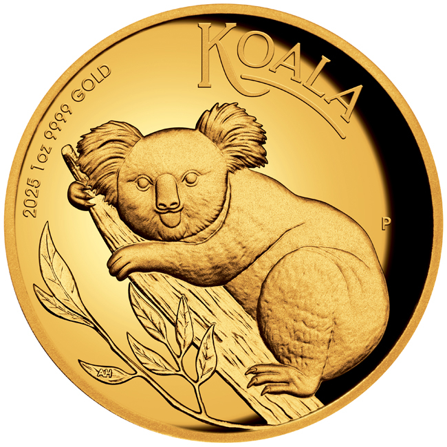 Zlatá mince Koala 2025 v etuji (The Perth Mint), 1 oz