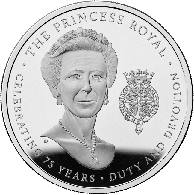 75. narozeniny princezny Anny, stříbrná mince v etuji, 26 g