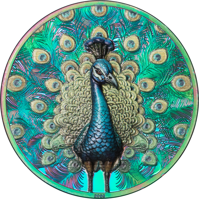 Páv 2025, stříbrná mince v etuji, 1 oz