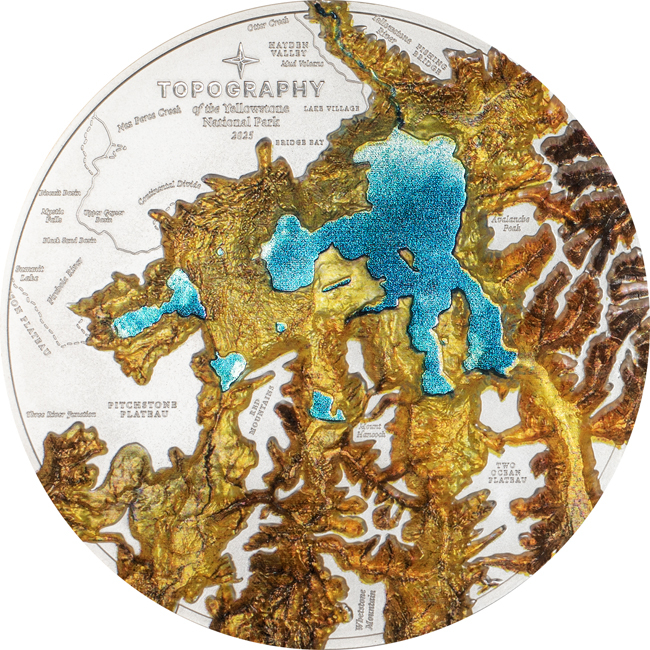 Yellowstone 2025, stříbrná mince v etuji, 5 oz