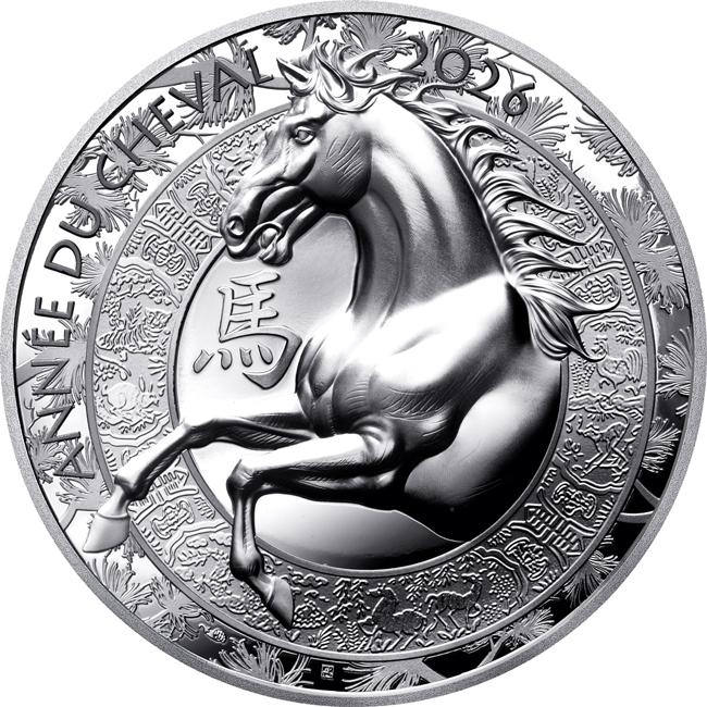 Lunární kůň 2026, Monnaie de Paris, stříbrná mince v etuji, 1 oz