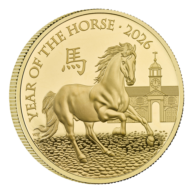 Lunární kůň 2026 - Royal Mint, zlatá mince v etuji, 1 oz