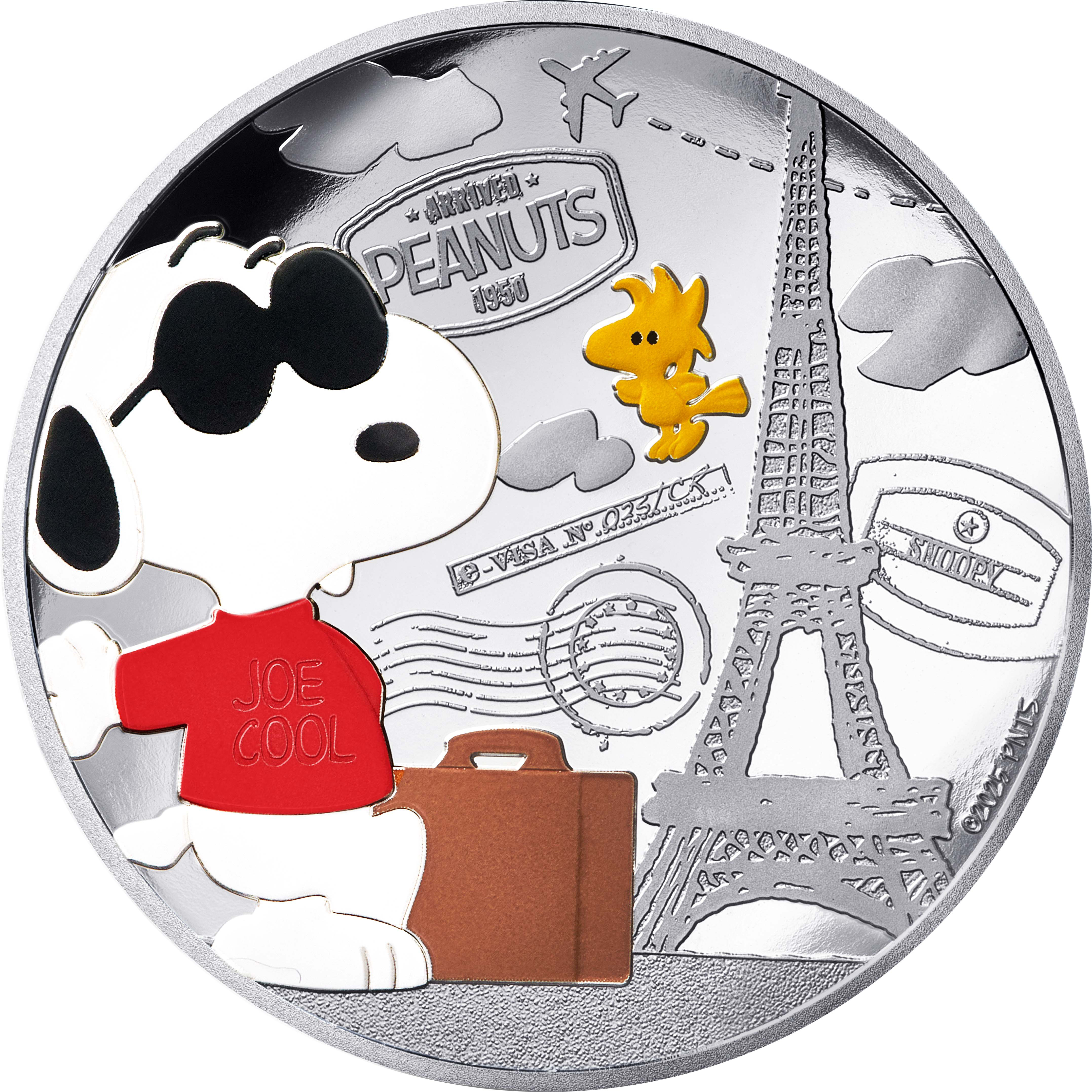 Snoopy 2025, stříbrná mince v etuji, 22 g