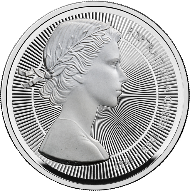 Portrét královny Alžběty II 2026, stříbrná mince v etuji, 26 g