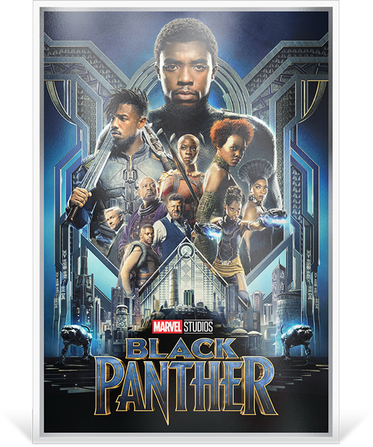 Black Panther 2025, stříbrná obdélníková mince