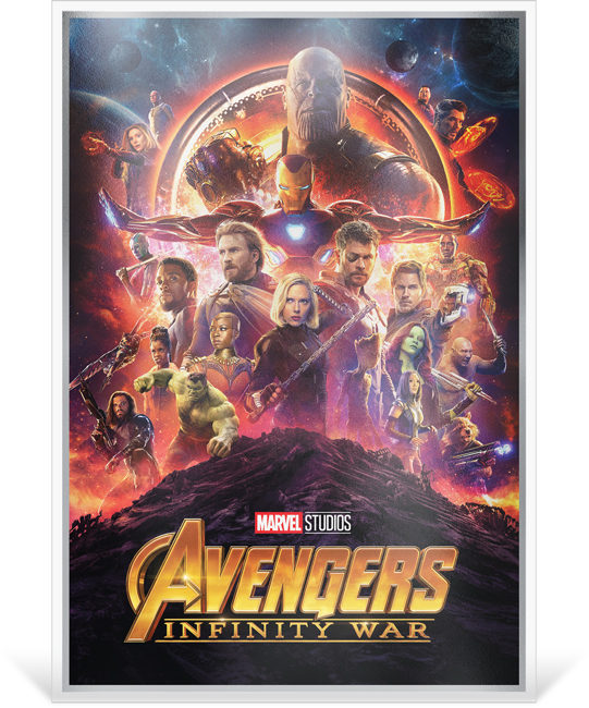 Avenger: Infinity War 2025, stříbrná obdélníková mince