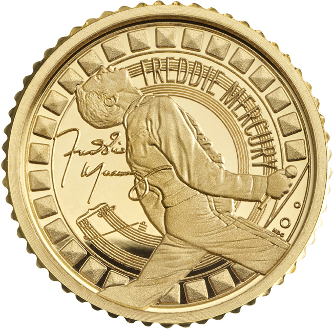 Hudební legendy - Freddie Mercury 2025, zlatá mince v etuji