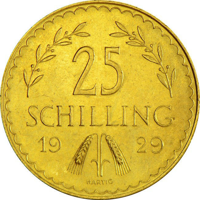 Zlatá minca 25&nbsp;Schilling První republika 1926-1931