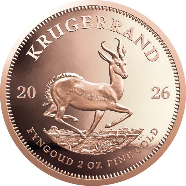 Krugerrand 2026, stříbrná mince v etuji, 2 oz