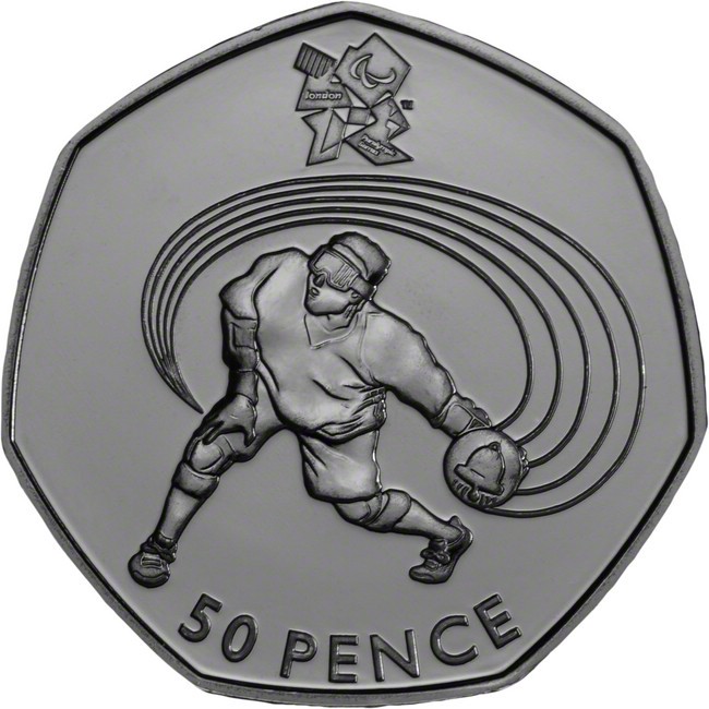 0,50 libra Stříbrná mince Londýn 2012 -  Vrh koulí UN
