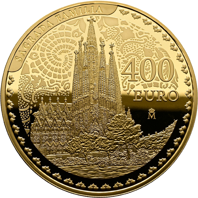 Architekt Antoni Gaudi 2026, zlatá mince v etuji
