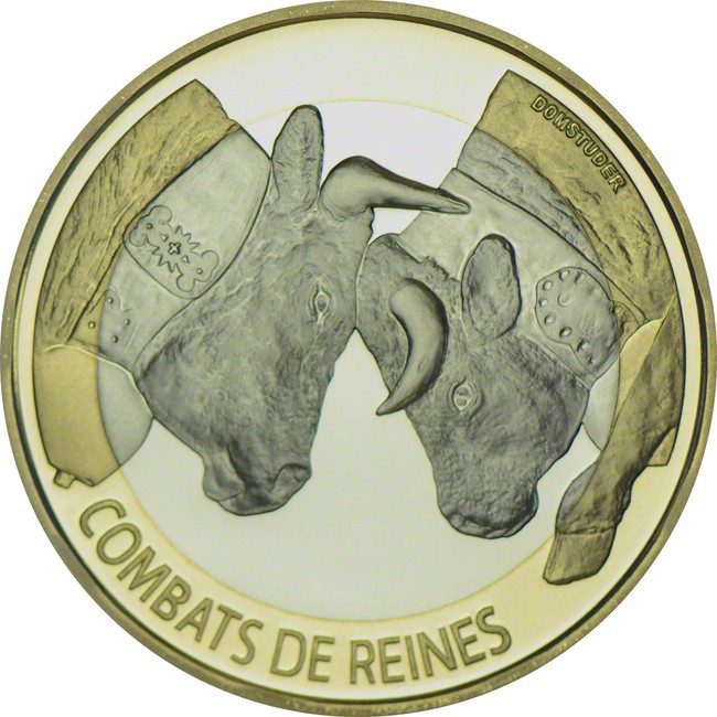 10 frank CuNi Boj švýcarských krav PP