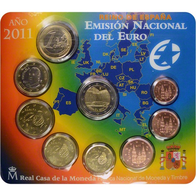 5.88 Euro CuNi kurz set Španělsko: 2011 UN