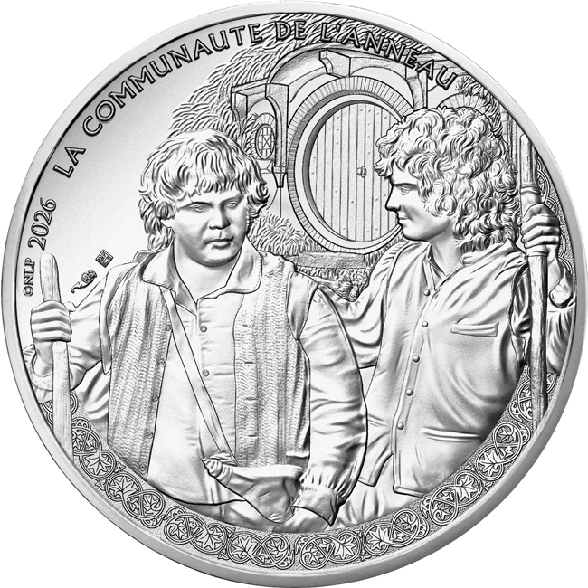 Pán prstenů: Frodo a Sam 2026, stříbrná mince v blistru, 13 g